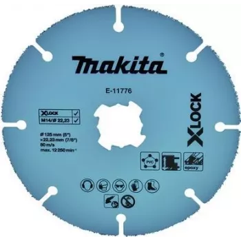 Makita - disco de corte - para cobre, policloruro de vinilo (PVC), cartón yeso, plástico reforzado con fibra - 125 mm - grano: 40