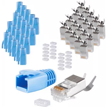 Conector macho RJ-45 ShiverPeaks 72067-20B azul