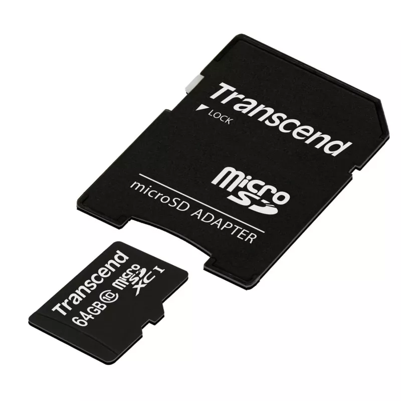 Memoria flash Transcend 64GB MicroSDXC Class 10 con adaptador