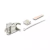 Módulo Keystone DELOCK RJ45 a LSA Cat.6A apantallado sin herramientas, plano, plata/blanco, con tapa antipolvo