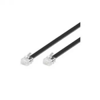 Wentronic Goobay Cable de conexión modular, negro, 3 m – conector macho RJ12 (6P6C) a conector macho RJ12 (6P6C) (50321)