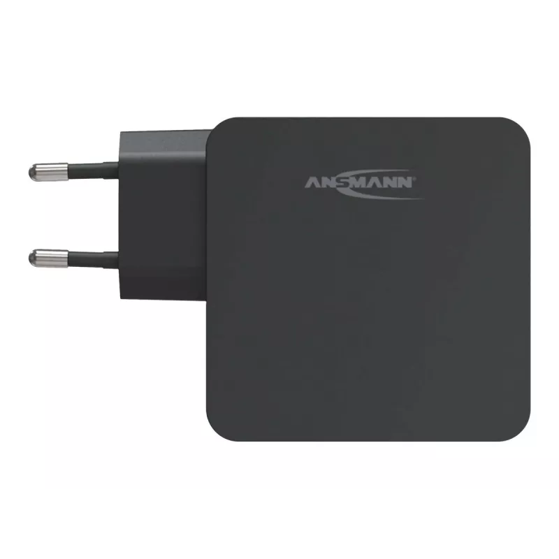 ANSMANN 247PD - fuente de alimentación - 45 vatios - 4700 mA - PD, QC 3.0 - 2 puertos de salida (USB, USB-C) - negro (1001-0095)