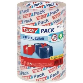 Cinta de embalar Tesa Packband 57831-00-01 transparente, 66 m × 50 mm, pack de 3