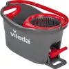 Fregona VILEDA EasyWring & Clean Turbo, cubo de tecnopolímero rojo, funda de microfibra lavable extraíble, para suelos duros