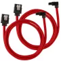 Cable SATA Corsair Premium-Sleeved en ángulo, Rojo 60 cm – pack de 2