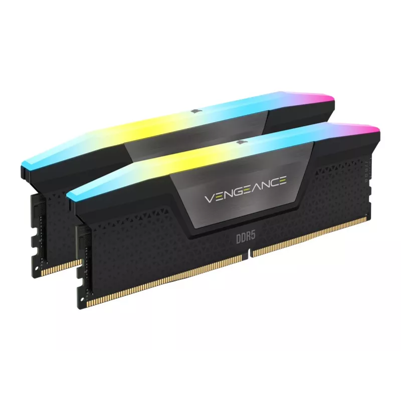 DIMM 64 GB DDR5-6000 (2x 32 GB) Dual-Kit, memoria RAM negra, CMH64GX5M2B6000C30, Vengeance RGB, INTEL XMP