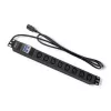 Qoltec 53999 Regleta PDU para rack de 19 pulgadas, 1U, 8x IEC C13, 10 A, con disyuntor, 2 m