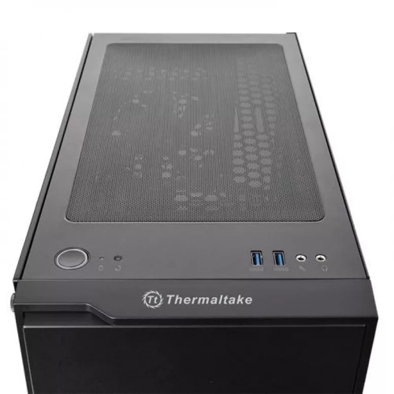 Thermaltake H100 TG torre MIDI negra