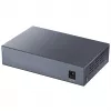 Switch de red Cudy GS1005P — 5 puertos Gigabit Ethernet con 4 puertos PoE, 60 W de potencia total, carcasa metálica, montaje en rack