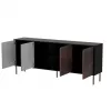 Cómoda Cama 4D CORTINA 200x40x81 negro/nogal