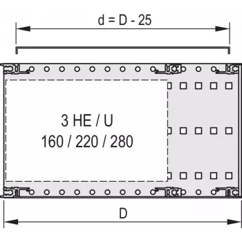 Schroff 24560055 placa de cubierta EMC universal, 84 HP, 415 mm de profundidad, 2 uds.