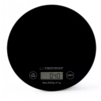Esperanza EKS003K báscula de cocina negra superficie plana redonda báscula de cocina electrónica