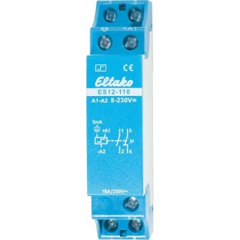 Interruptor de impulso Eltako ES12-110, 1 contacto normalmente abierto + 1 normalmente cerrado 16 A, 8 - 230 V/UC o 230 V