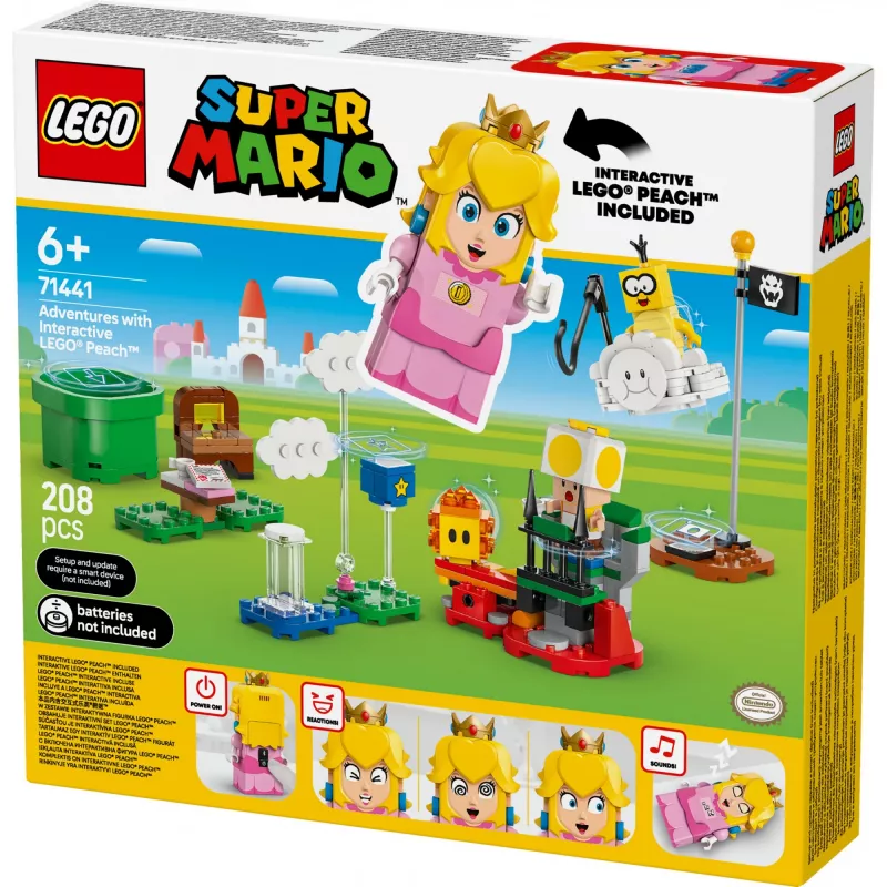 Juguete de construcción LEGO 71441 Super Mario set de figura interactiva de LEGO Peach, compatible con el sistema LEGO