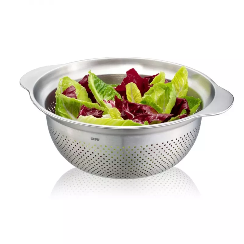 GEFU colador de cocina PREMIO G-28132, 27 cm malla de acero inoxidable, colador de mano