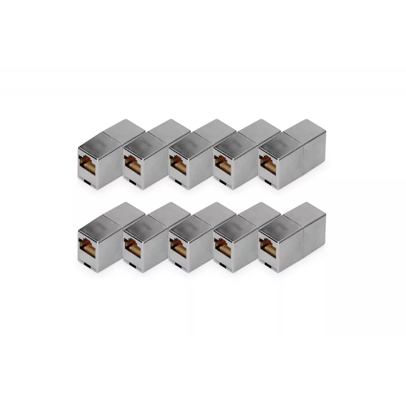 Acoplador modular CAT 5e RJ45 Digitus 10 unidades dorado plateado