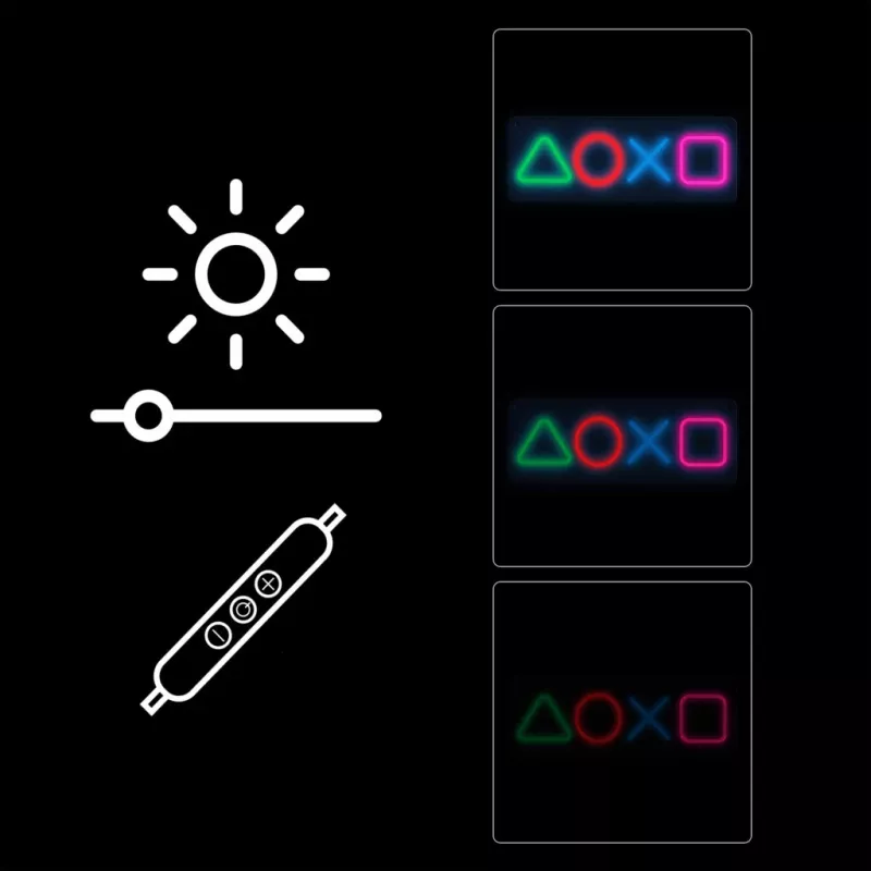 Panel de neón gaming MANTA SNL111MT – símbolos LED decorativos para setup gaming