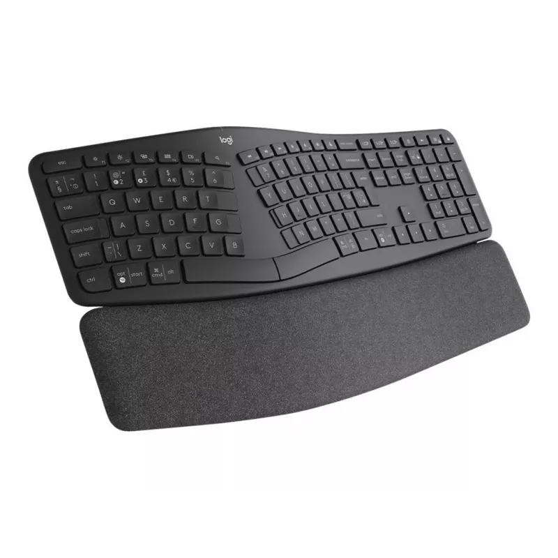 Logitech ERGO K860 - Teclado - Inalámbrico - 2,4 GHz, Bluetooth 5.0 - QWERTY - GB - Grafito