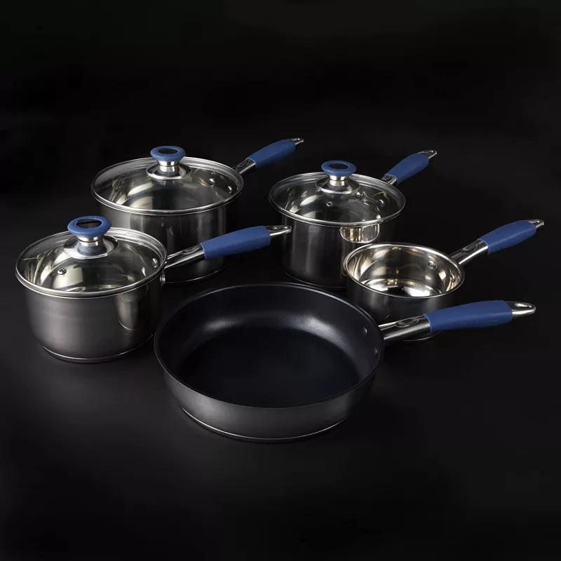Juego de ollas Russell Hobbs RH01179EU, 5 piezas, azul