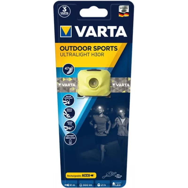Linterna frontal Varta OUTDOOR SPORTS ULTRALIGHT H30R lima