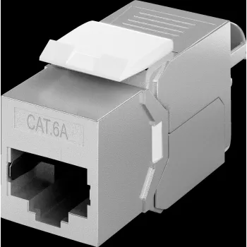 Goobay módulo Keystone RJ45 CAT 6A, STP, schlank-Line - tipo cocodrilo, regleta de conexión para montaje LSA (sin herramienta) (79448)