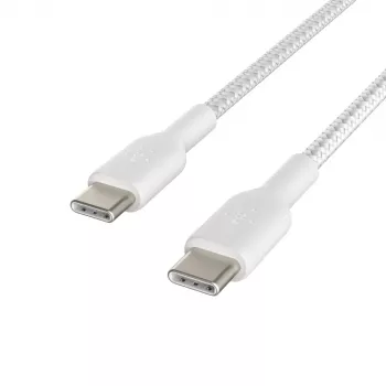 Cable trenzado USB-C a USB-C 1 m blanco