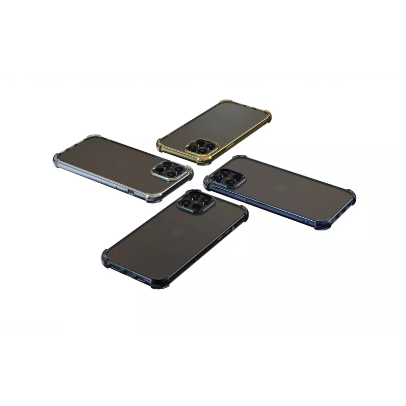 Funda blanda Devia para iPhone 12 Pro Max — antigolpes brillante plata