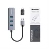 Hub USB GRAUGEAR G-HUB31L-A — host USB 3.2 Gen 1 Type-A, 3 puertos USB 3.2 Gen 1 Type-A + RJ-45, 5000 Mbit/s