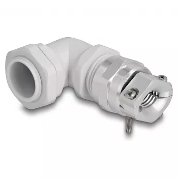 Prensaestopas DeLOCK 90° acodado PG16 gris alivio de tracción