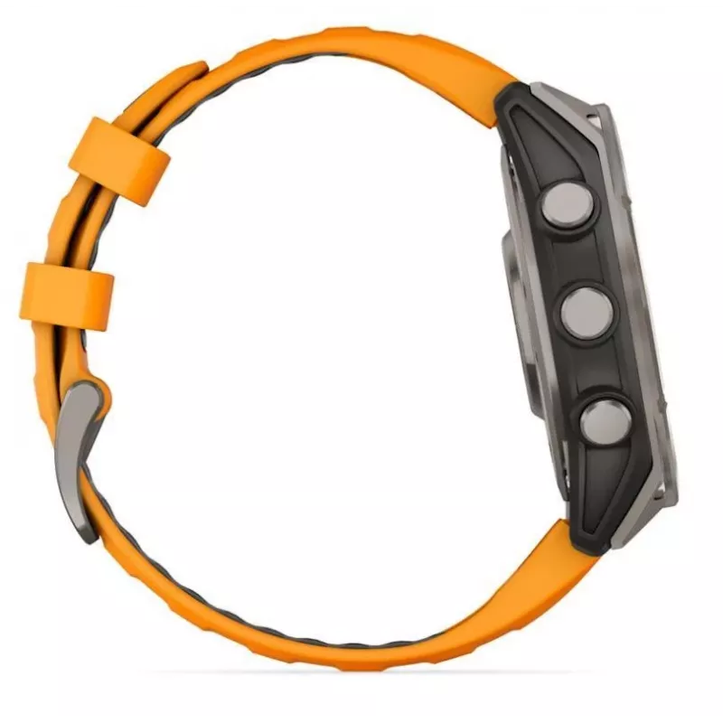 Garmin fenix 8 AMOLED Sapphire 51 mm reloj inteligente GPS, pantalla táctil de 3,56 cm (1,4") 454 x 454, Wi-Fi, correa de silicona Spark Orange/Graphite, titanio