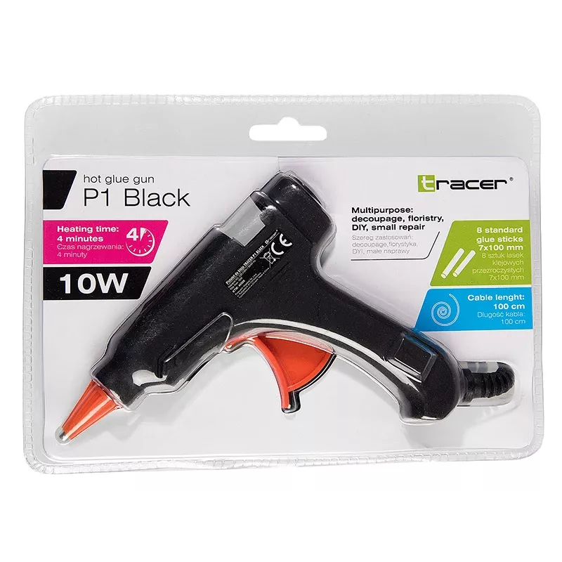 Pistola de pegamento caliente Tracer 46508 P1 negra