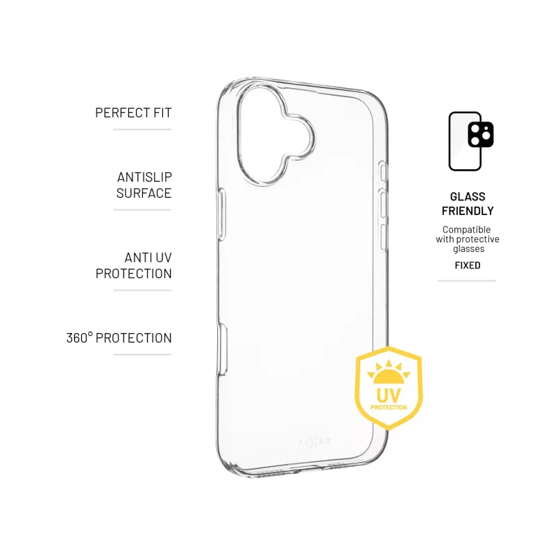 FIXED Story AntiUV protección trasera | Apple | iPhone 16 Plus | TPU | Transparente