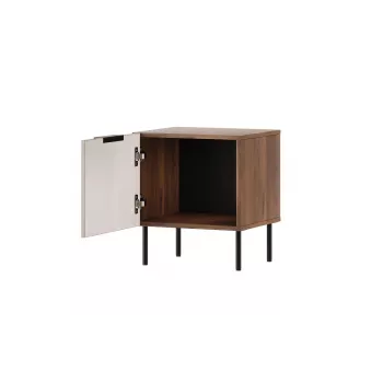 Mesita de noche Cama Meble ALMERA 50x42x44 cm, 2 uds., nogal/cashmere, MDF y aglomerado