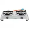Hornillo de gas Camping Cook CV (Gris, dos fuegos)