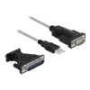Adaptador DeLOCK USB 2.0 Type-A a serie RS-232 D-Sub 9 + D-Sub 25