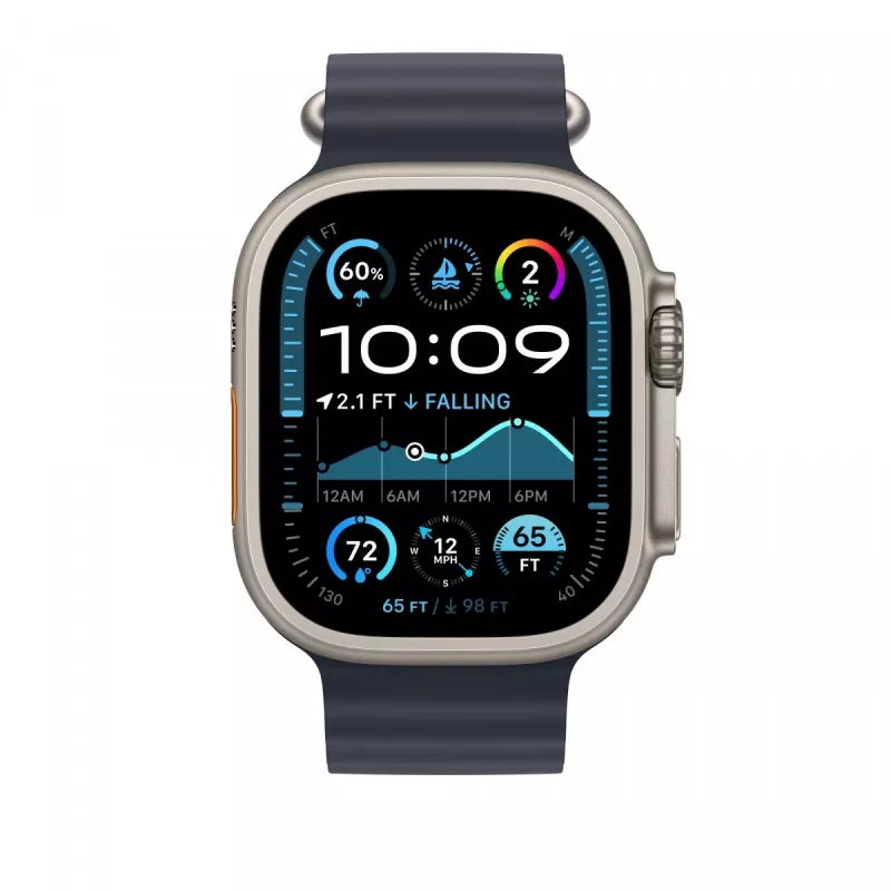 Correa Apple 49mm Navy Ocean Band extensión acabado titanio natural