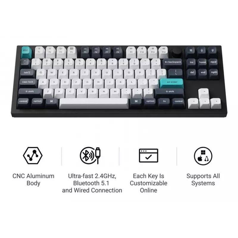 Teclado inalámbrico Q3 Max RGB/CARBON negro Q3M-M4 Keychron