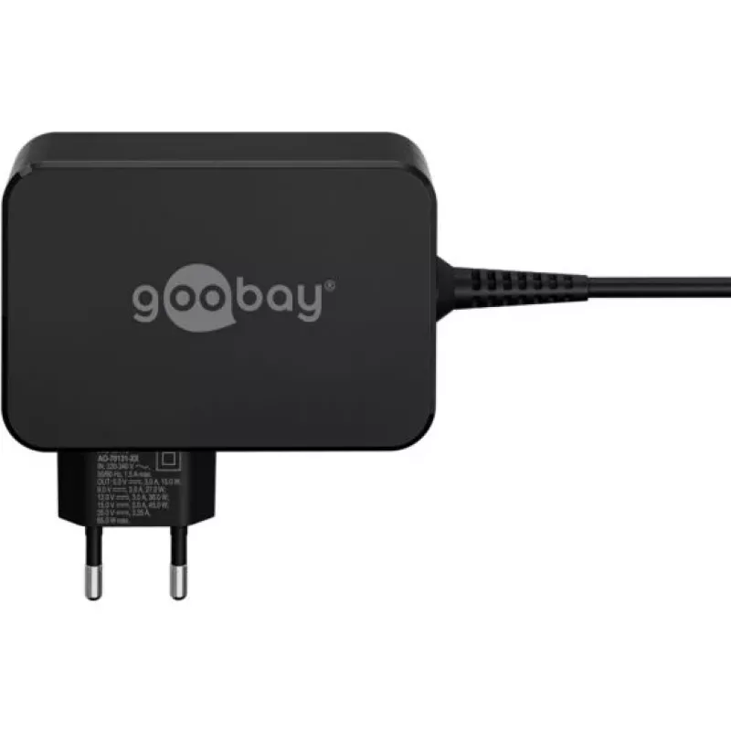 Goobay 65420 Cargador de portátil negro AC carga rápida interior (65419)