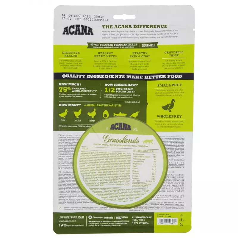 ACANA Grasslands - comida seca para gatos - 340g