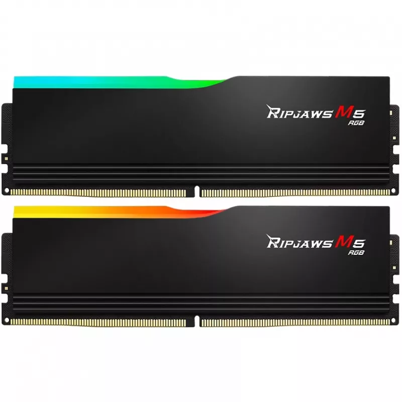DIMM 32 GB DDR5-6000 (2x 16 GB) Dual-Kit, memoria RAM negra, F5-6000J3636F16GX2-RM5RK, Ripjaws M5 RGB, INTEL XMP