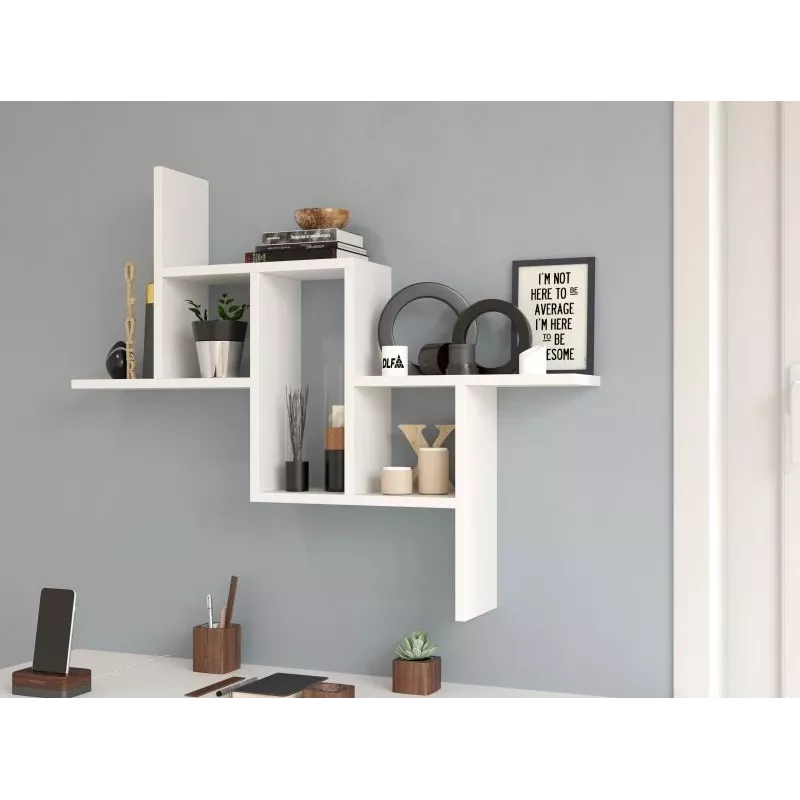 Estantería de pared FIESTA 85x15x73,5 cm, blanco