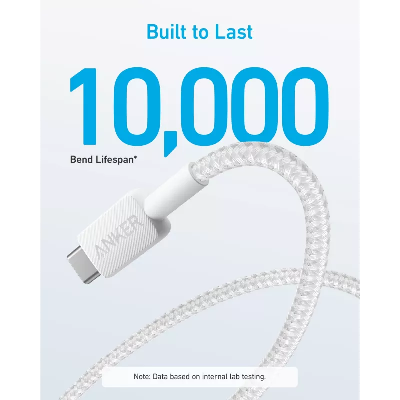 Cable USB-A a USB-C Anker A81H5G21 — 0,9 m, blanco