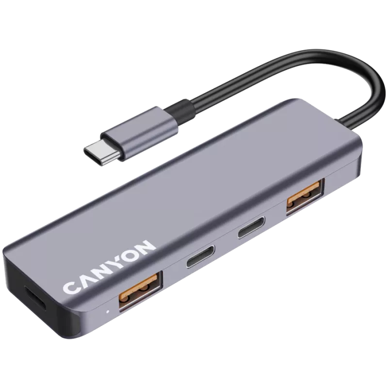 Canyon DS-18 - Hub USB-C - 5 puertos - 1x USB-C 5V DC carga - 2x USB-C - 10 Gbit/s - 2x USB 3.2