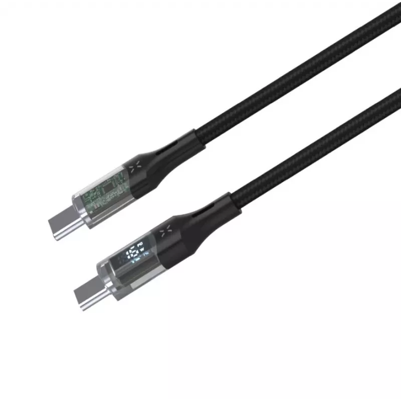 Fixed | Cable USB-C/USB-C con pantalla, compatible con PD, 2m, USB 2.0, 100W | FIXDD-CC2-BK