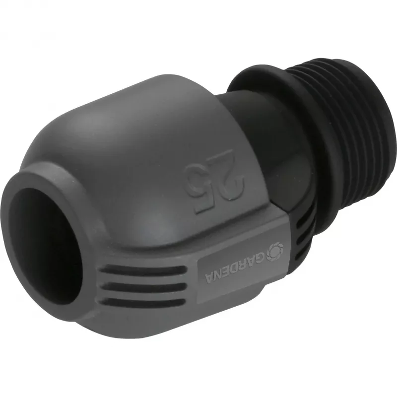 Conector para sistema de riego 25 mm > 1, conector negro/gris