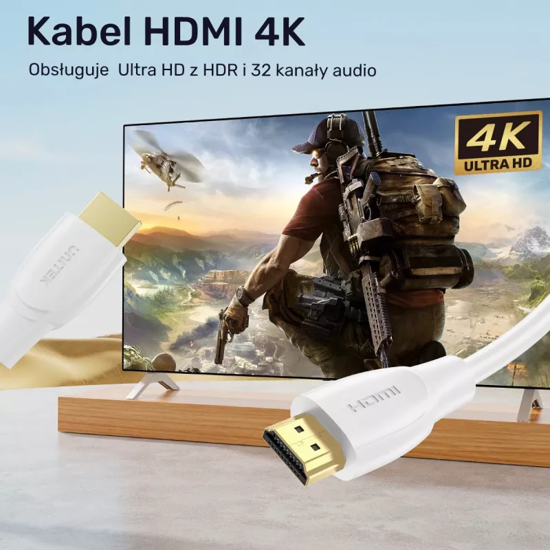 Cable HDMI Unitek C11090AWH03-1M – 1 m, compatible con 4K 60Hz