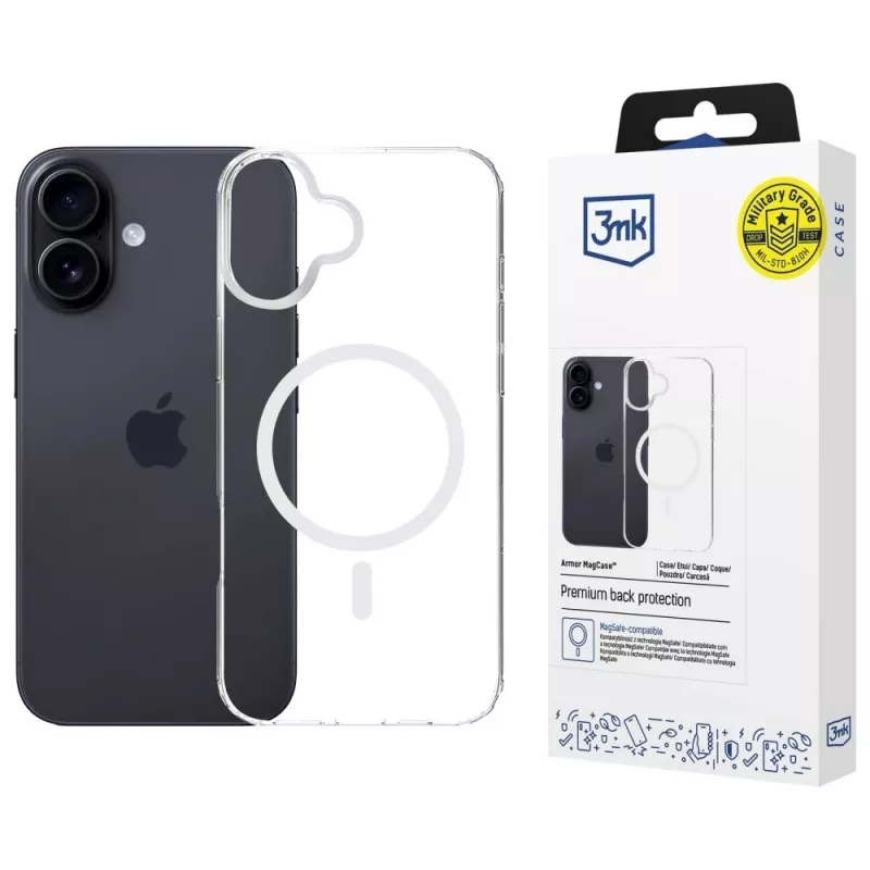Funda protectora 3MK Armor MagCase para Apple iPhone 16 Plus – diseño resistente de ajuste delgado