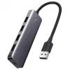 Ugreen Hub 4-en-1 Adaptador USB-C a 4× USB 3.0 + USB-C Gris