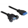 Cable USB 3.0 F/F DeLOCK 83118 0,5 m negro