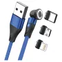 Cable USB RealPower MagneticCharge3 1 m USB-A azul carga rápida transferencia de datos